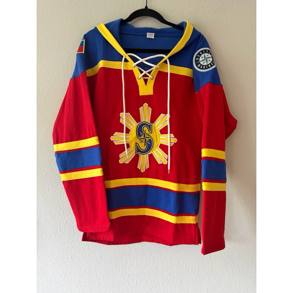 Seattle Mariners Filipino Heritage Hockey Jersey Fleece Hoodie Size S 2025 SGA
